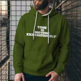 Fashion Solid Color Men's Casual Hoodies Sweatshirts (Option: Navy green-S)